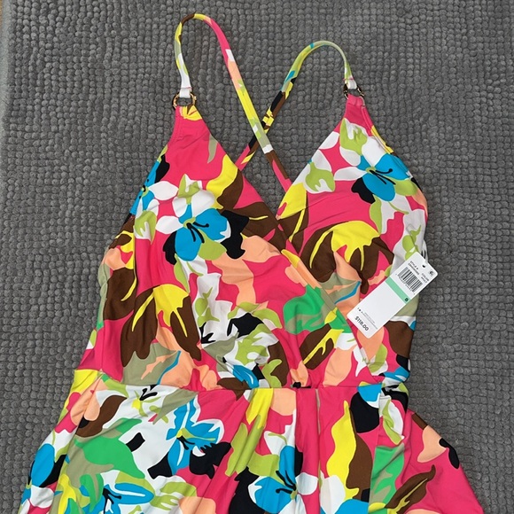 NWT Anne Cole Swim Dress With Skirted Bottom Size 8 - Picture 3 of 5